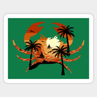 crab beach sunset Sticker